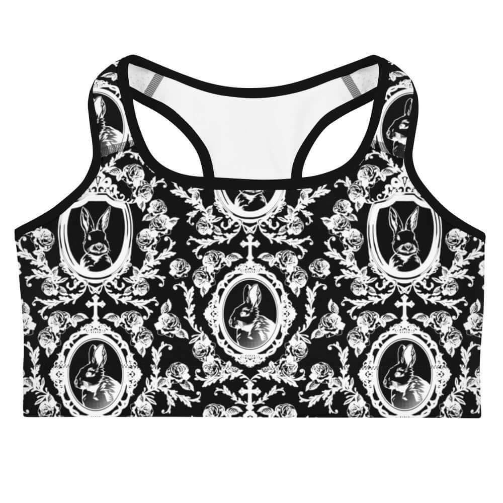 Stylish Queen's Beloved Bunny Sports bra featuring a unique design, perfect for your gym collection.
