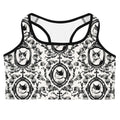 Stylish Queen's Beloved Kitty Sports bra featuring a chic cat design, perfect for workouts and gym collections.