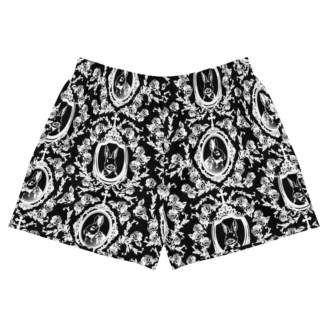 Queen's Beloved Bunny Athletic Short Shorts feature a stylish bunny print, perfect for lounging or active days.