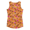 Stylish Momiji Tank Top in warm tones with pink accents, perfect for fall and body-hugging fit. Ideal for any occasion.