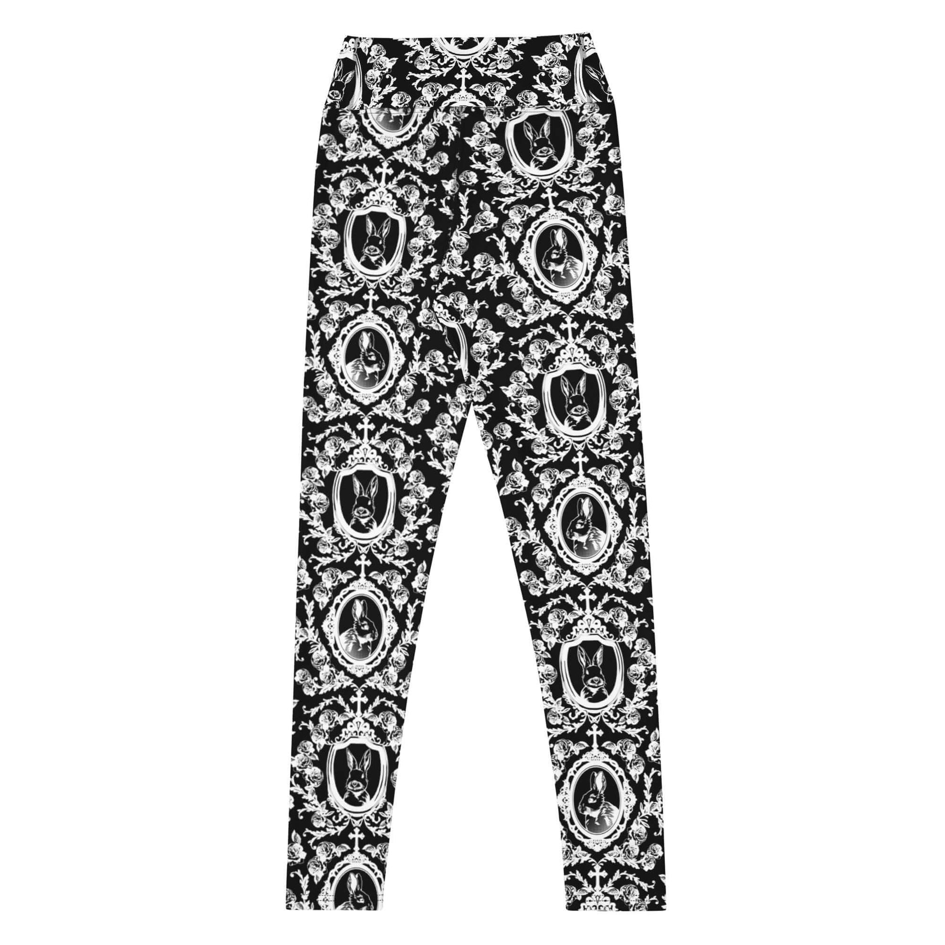 Stylish High-waisted Queen's Beloved Bunny Leggings feature a regal design, perfect for comfort and elegance.