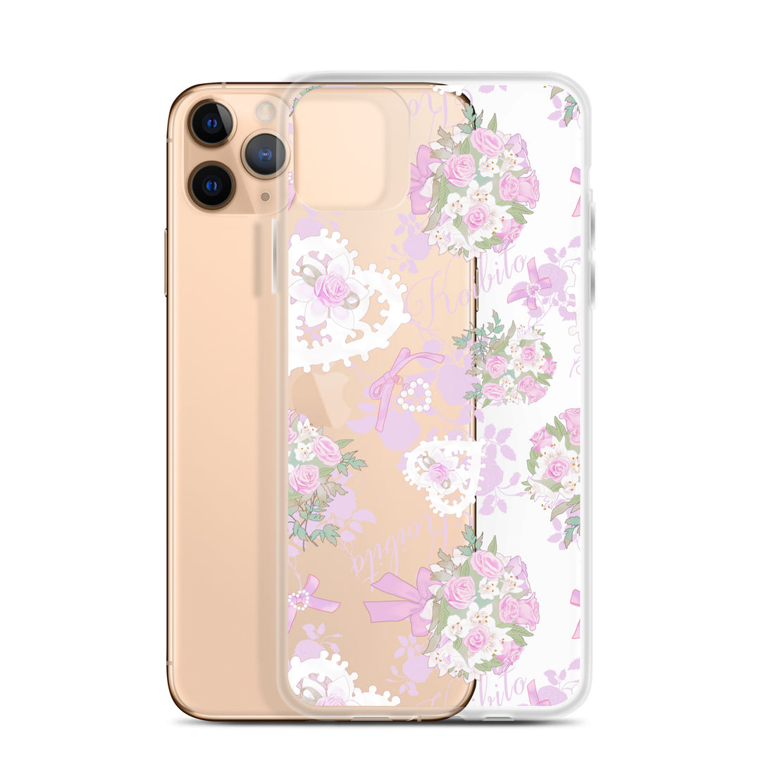 Sleek Anniversary iPhone® Clear Case with floral design offers protection from scratches and easy access to ports.