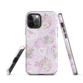 Stylish Anniversary iPhone® Tough Case features floral design and dual-layer protection for ultimate phone safety.