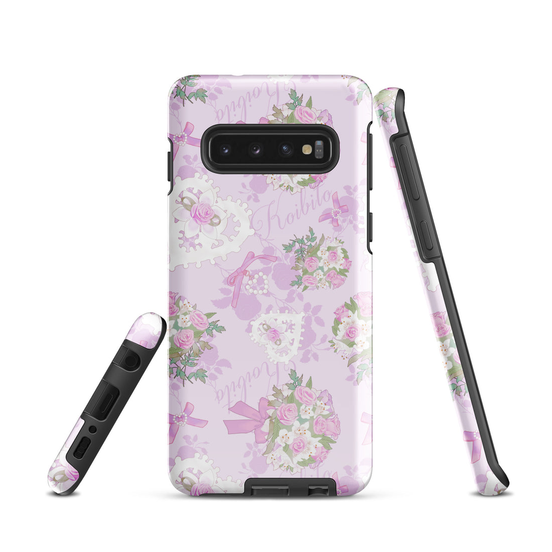 Stylish Anniversary Samsung® Tough Case features floral design and dual-layer protection for Samsung Galaxy S10.