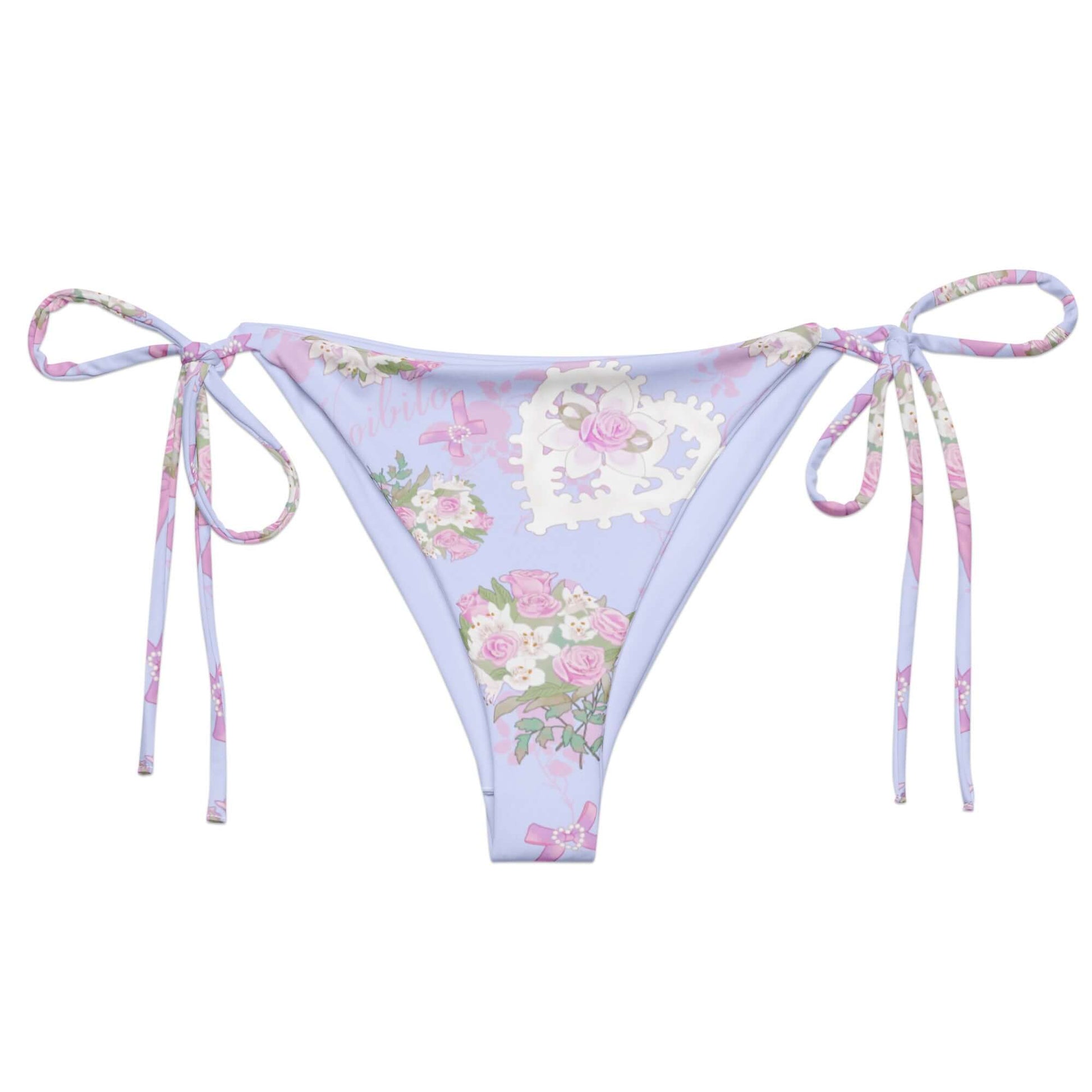 Versatile Anniversary String Bikini Bottom in soft, stretchy fabric, perfect for sunbathing by the poolside.