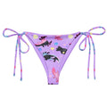 Vibrant Axolotl String Bikini Bottom in purple, perfect for poolside relaxation with adjustable straps and UPF 50+.