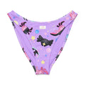 Colorful axolotl V-cut bikini bottom with playful design and high-leg cut, perfect for sunny beach days.