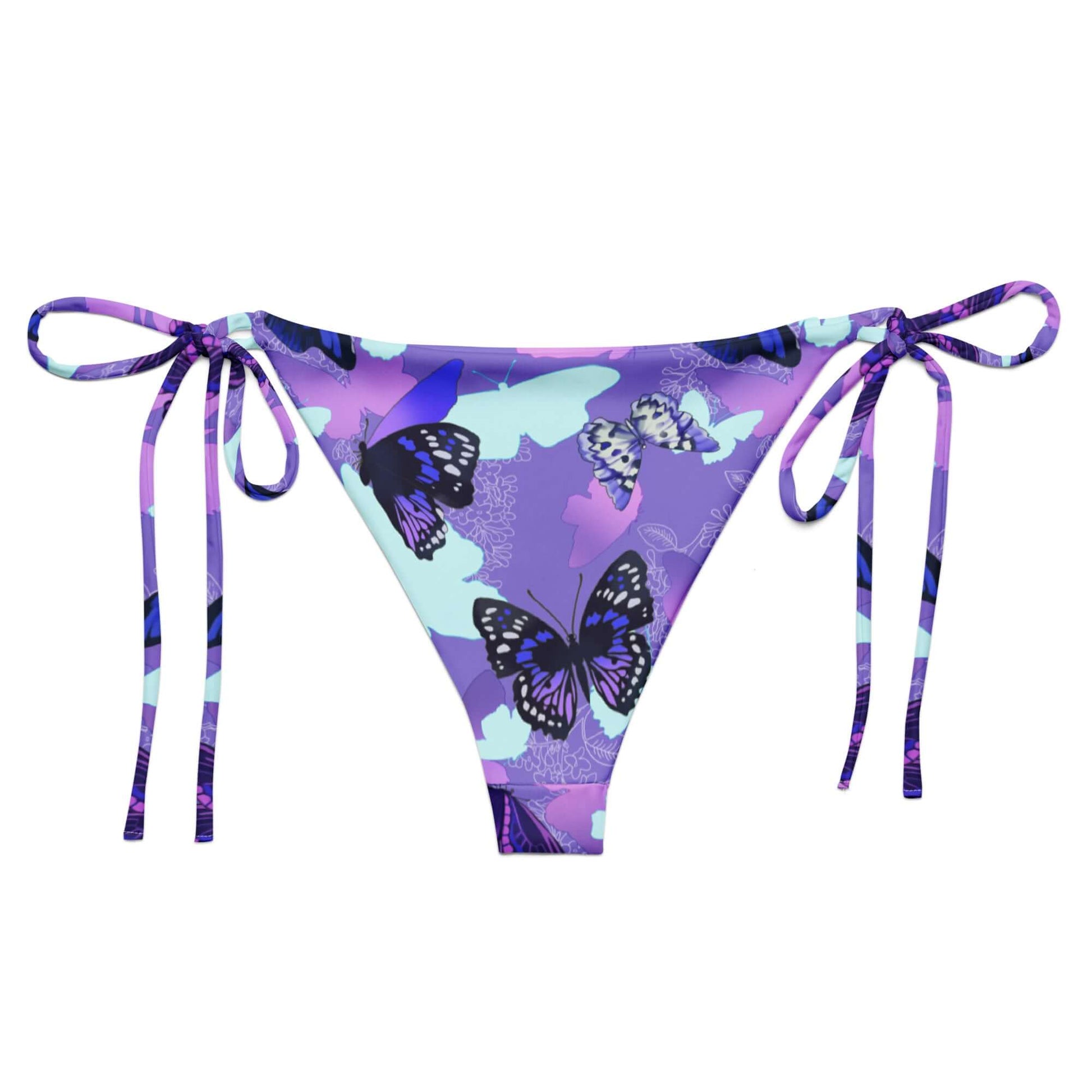 Elevate your summer style with the Butterfly String Bikini Bottom, perfect for poolside relaxation and sunbathing.