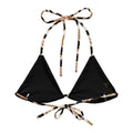 Stylish Cafe Padded String Bikini Top featuring soft recycled polyester and versatile straps for summer fun.