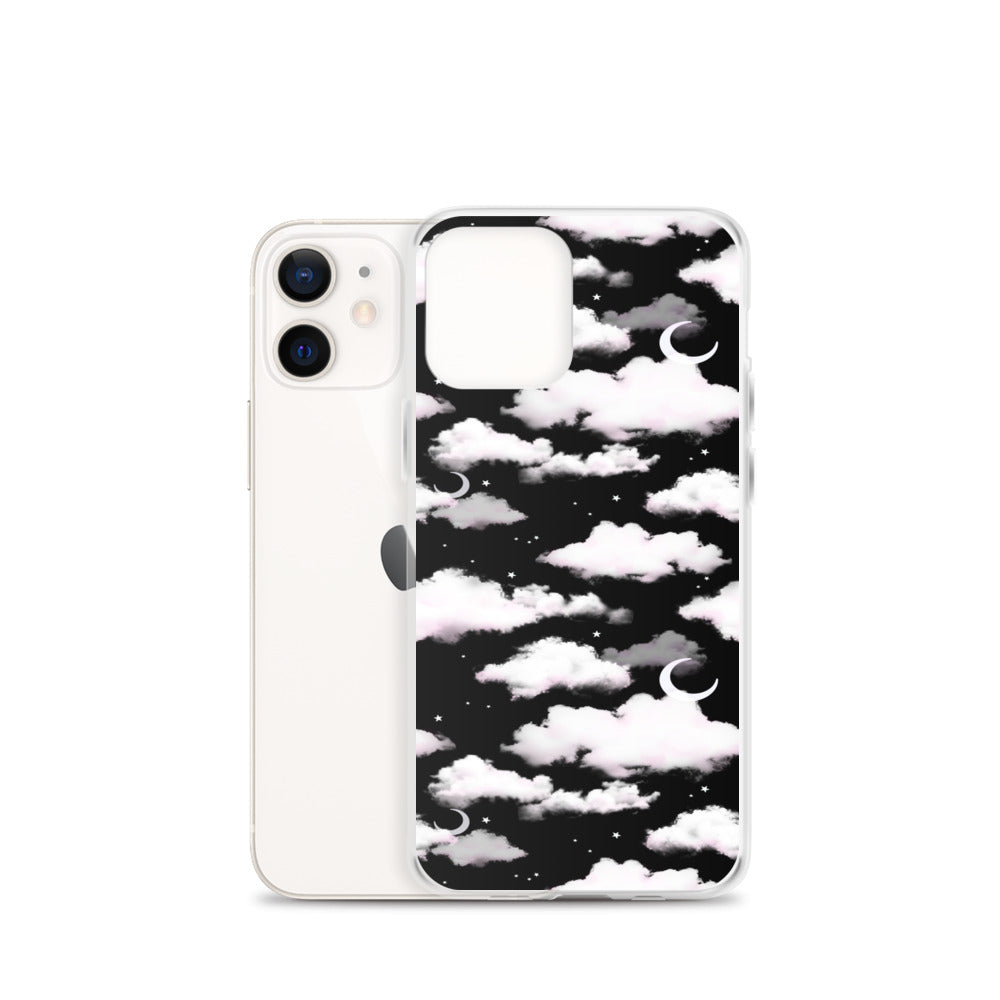 Cloudy Sky iPhone Clear Case (Black) - iPhone 12 mini