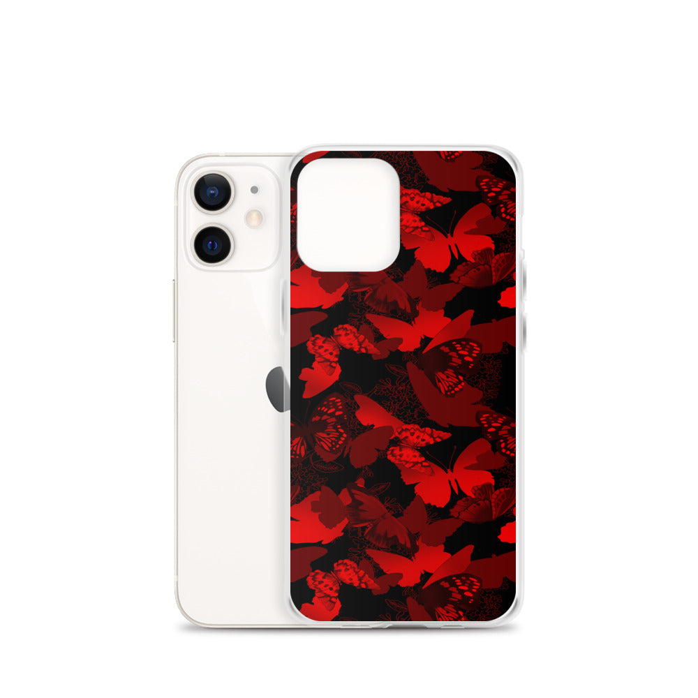 Butterfly iPhone Clear Case (Crimson) - iPhone 12 mini