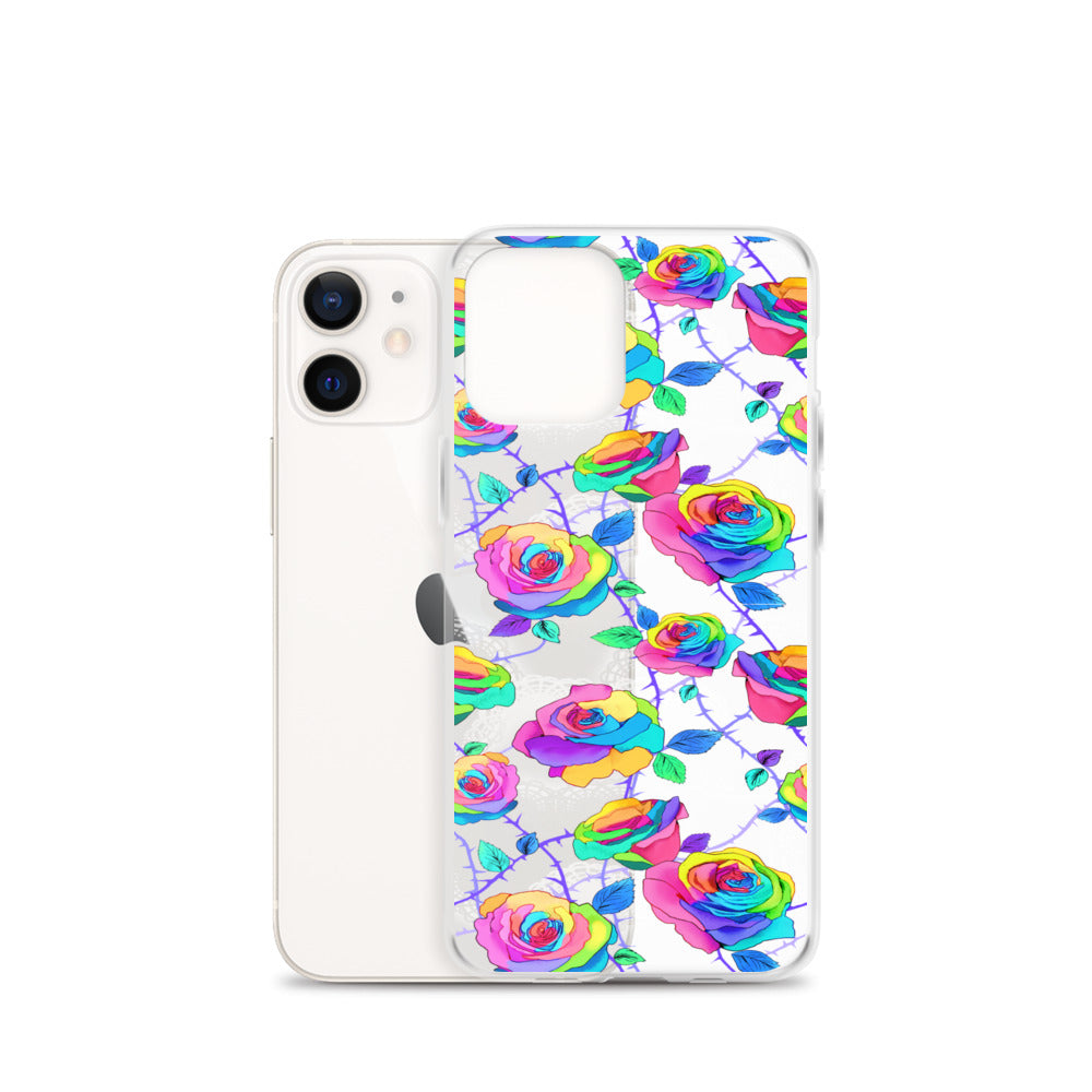 Enchanted Rose (Transparent) iPhone Clear Case (Rainbow) - iPhone 12 mini