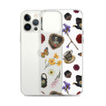 Sleek Gothic Tea Time iPhone® Clear Case featuring floral and gothic designs, perfect protection for your device.