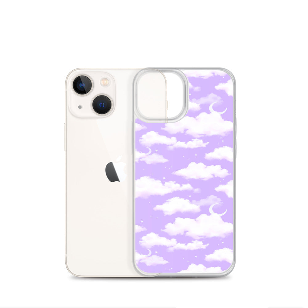 Cloudy Sky iPhone Clear Case (Lavender) - iPhone 13 mini