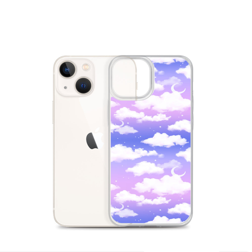 Cloudy Sky iPhone Clear Case (Purple Gradient) - iPhone 13 mini