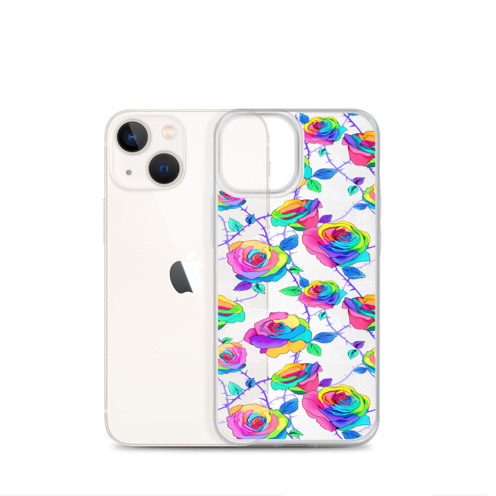 Enchanted Rose (Transparent) iPhone Clear Case (Rainbow) - iPhone 13 mini
