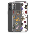 Sleek Gothic Tea Time iPhone® Clear Case featuring vibrant floral and skull designs for stylish protection.