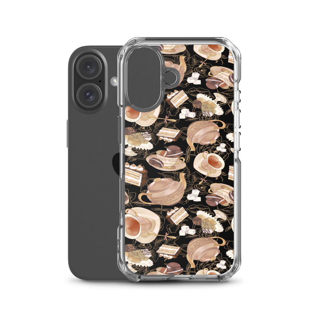 Café iPhone Clear Case (Black) - iPhone 16