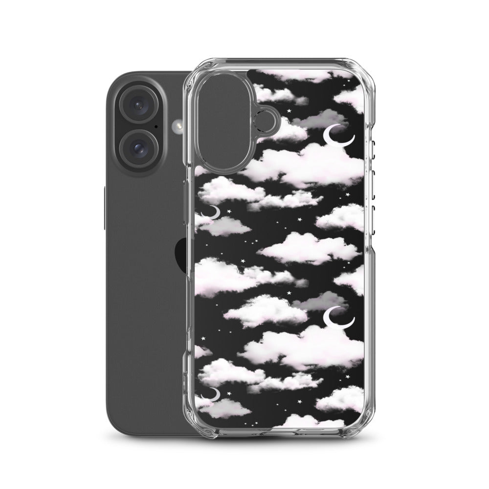 Cloudy Sky iPhone Clear Case (Black) - iPhone 16