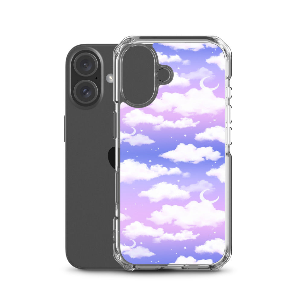 Cloudy Sky iPhone Clear Case (Purple Gradient) - iPhone 16