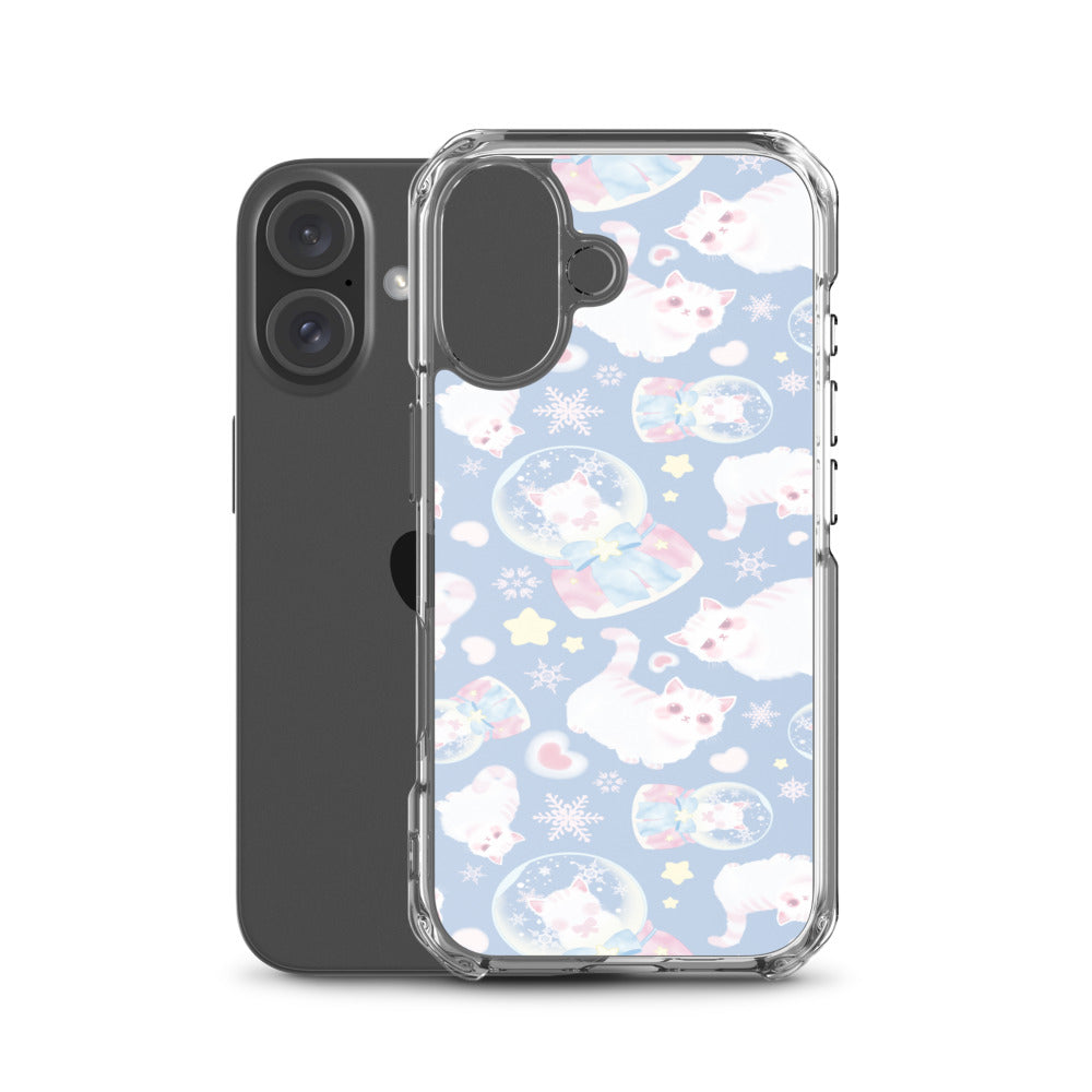 Snow Kitten iPhone Clear Case (Blue) - iPhone 16
