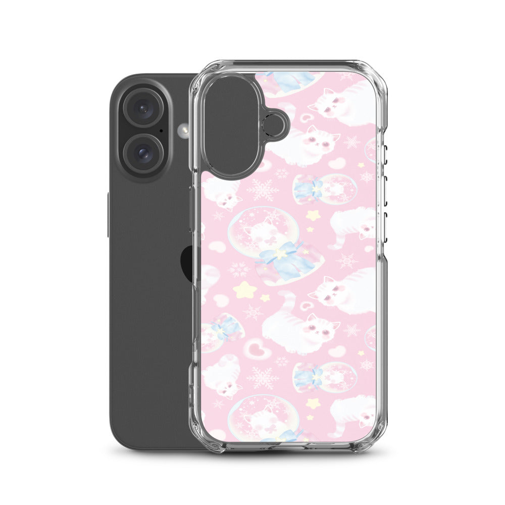 Snow Kitten iPhone Clear Case (Pink) - iPhone 16