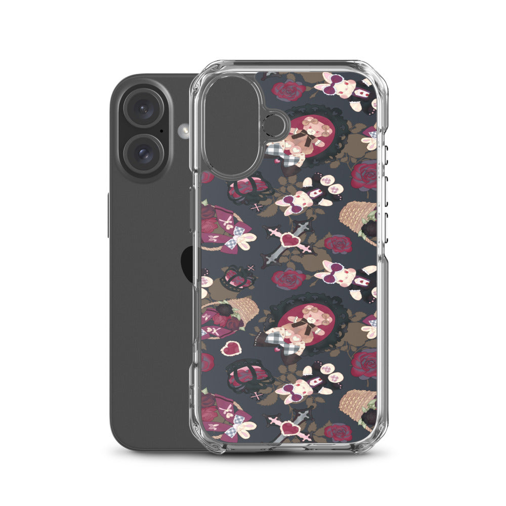 Gothic Teddy iPhone Clear Case (Grey) - iPhone 16