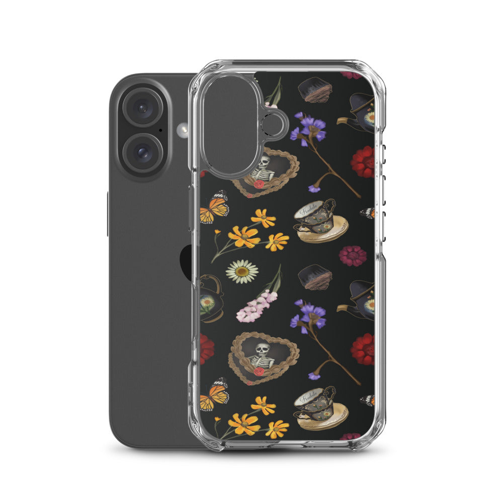 Gothic Tea Time iPhone Clear Case (Black) - iPhone 16