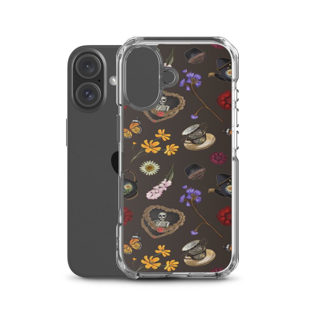 Gothic Tea Time iPhone Clear Case (Wood Bark) - iPhone 16