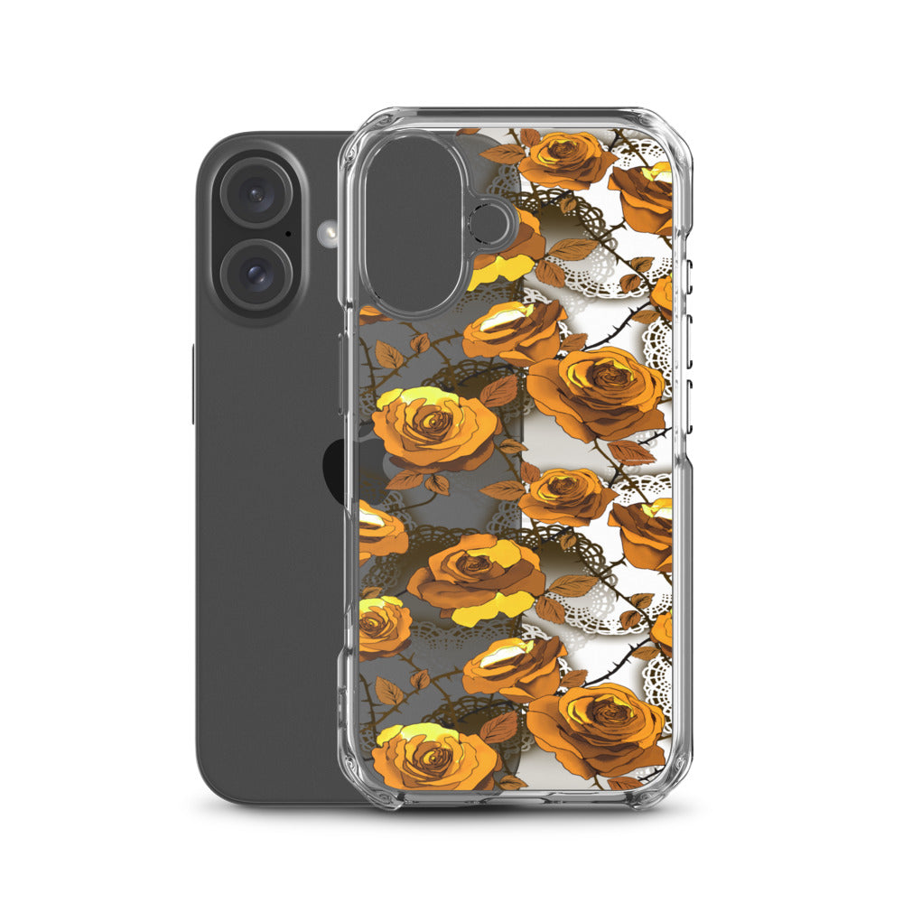 Enchanted Rose (Transparent) iPhone Clear Case (Gold) - iPhone 16