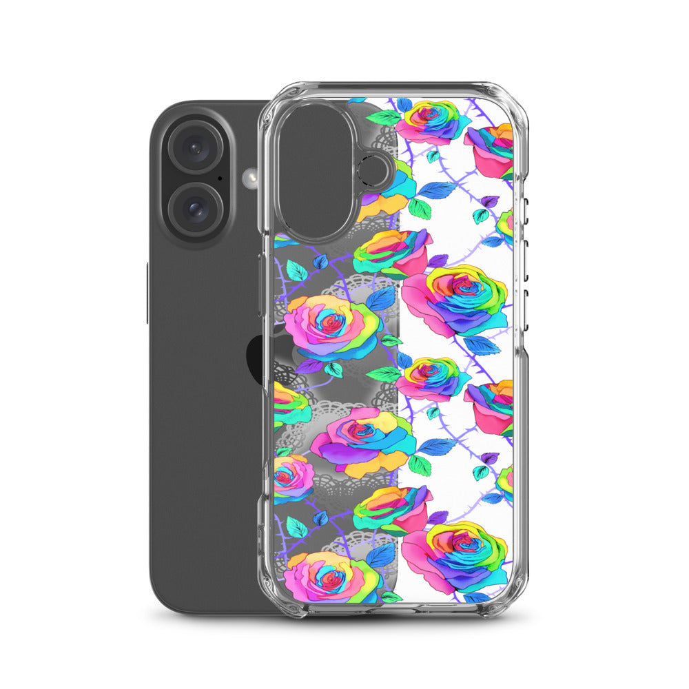 Enchanted Rose (Transparent) iPhone Clear Case (Rainbow) - iPhone 16