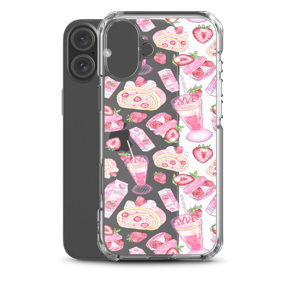 Strawberry iPhone Clear Case (Transparent) - iPhone 16 Plus