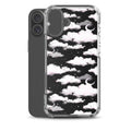 Cloudy Sky iPhone Clear Case (Black) - iPhone 16 Plus