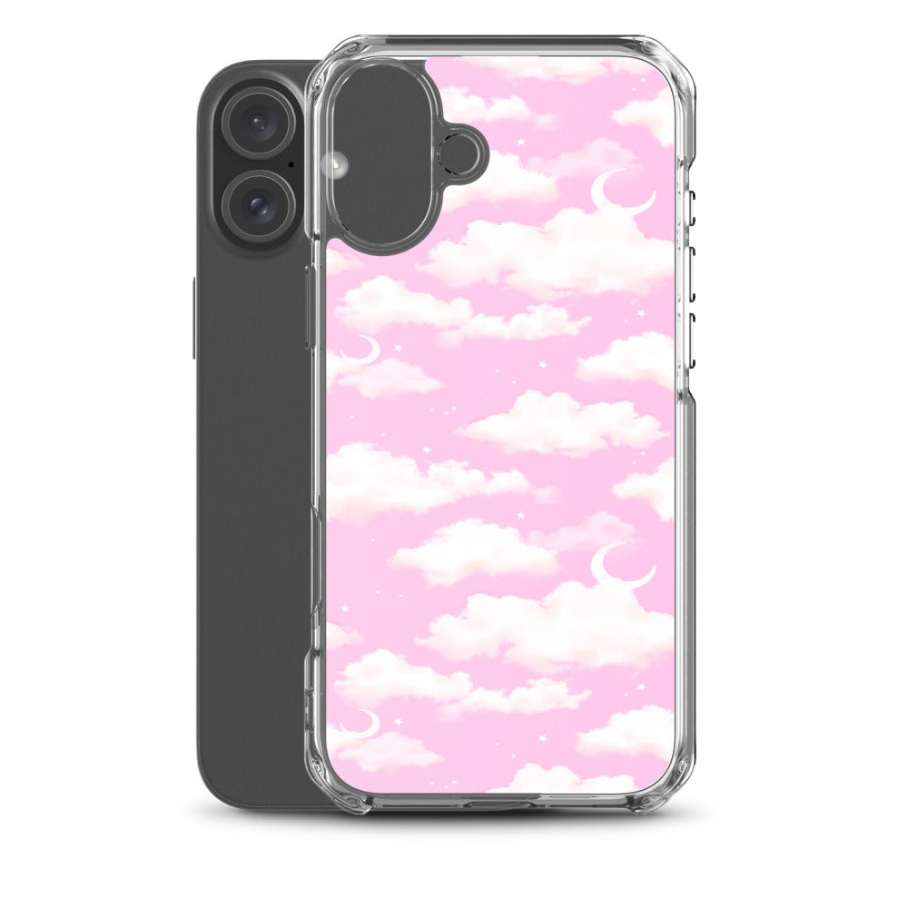 Cloudy Sky iPhone Clear Case (Pink) - iPhone 16 Plus