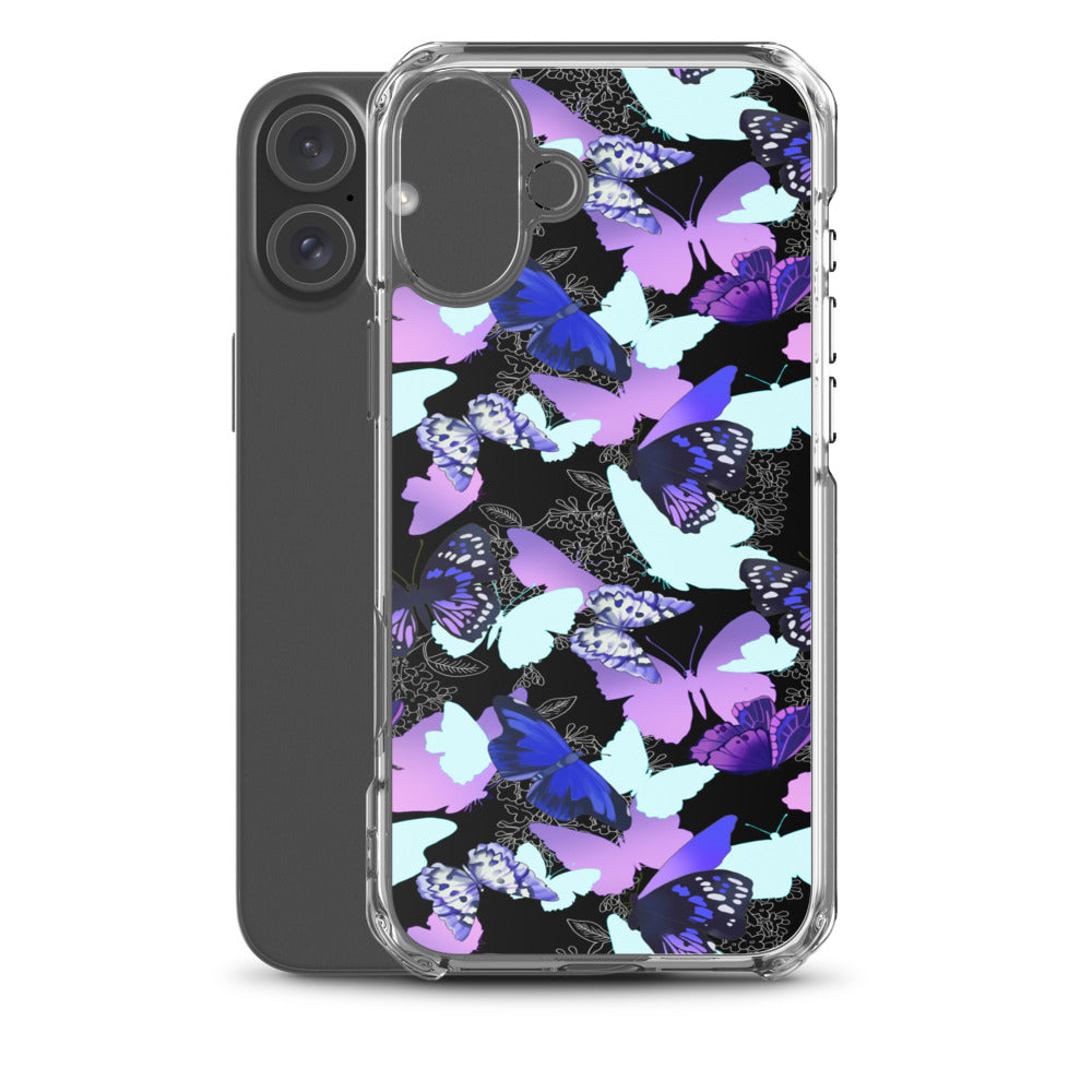 Butterfly iPhone Clear Case (Black) - iPhone 16 Plus