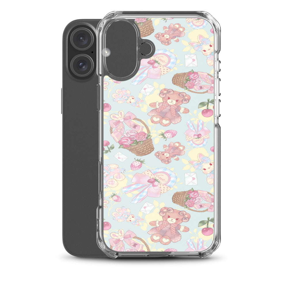 Sweet Teddy iPhone Clear Case (Blue) - iPhone 16 Plus