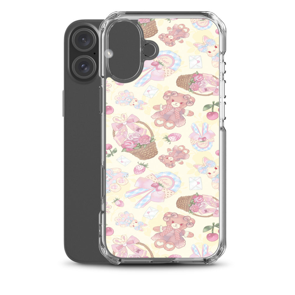 Sweet Teddy iPhone Clear Case (Cream) - iPhone 16 Plus