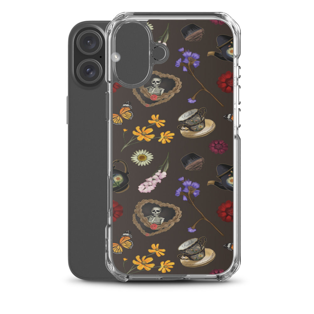 Gothic Tea Time iPhone Clear Case (Wood Bark) - iPhone 16 Plus