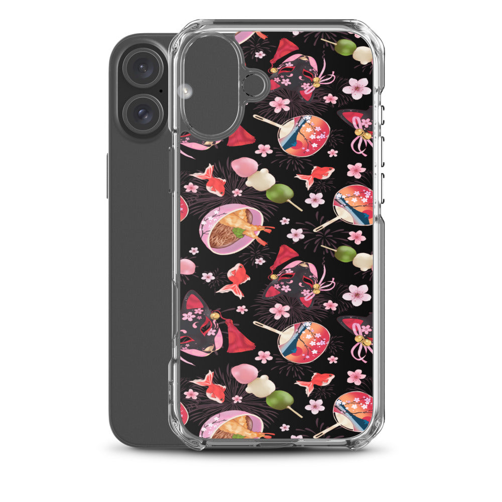 Matsuri iPhone Clear Case (Black) - iPhone 16 Plus