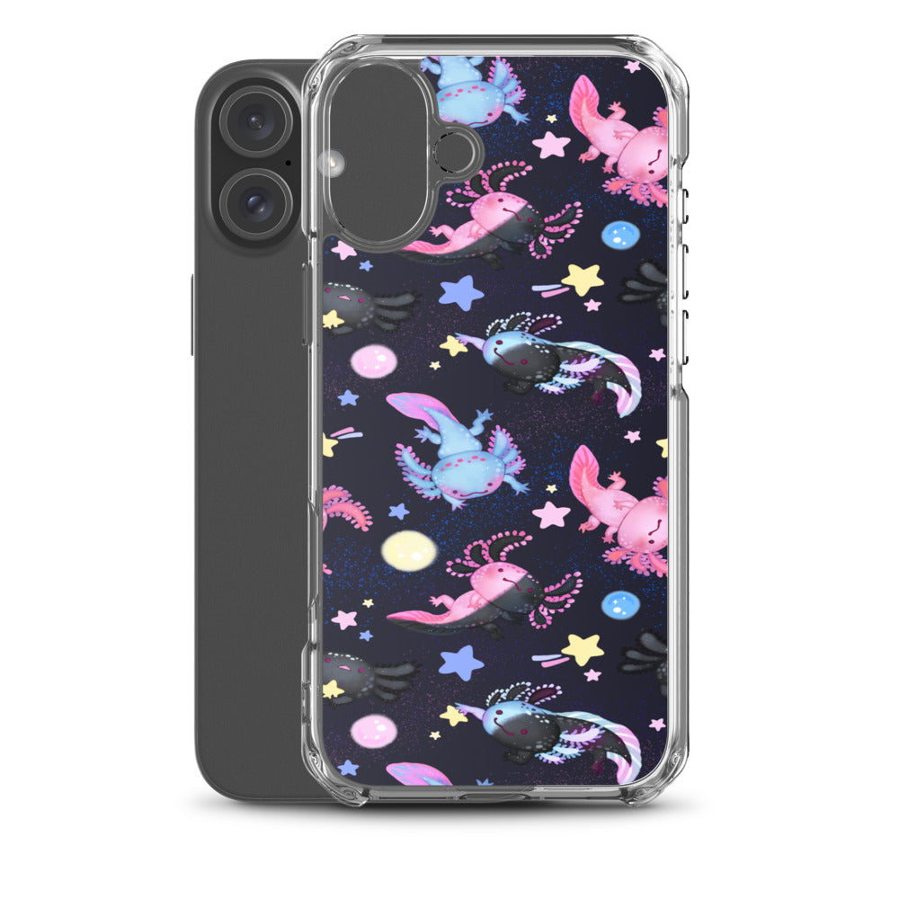 Axolotl iPhone Clear Case (Galaxy Blue) - iPhone 16 Plus