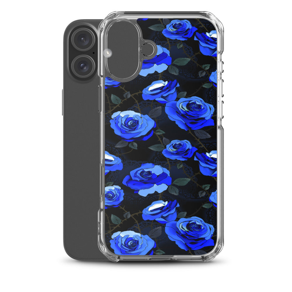 Enchanted Rose iPhone Clear Case (Blue) - iPhone 16 Plus