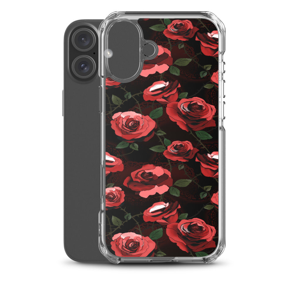 Enchanted Rose iPhone Clear Case (Red) - iPhone 16 Plus