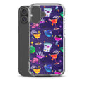 Monster Party iPhone Clear Case (Dark Purple) - iPhone 16 Plus
