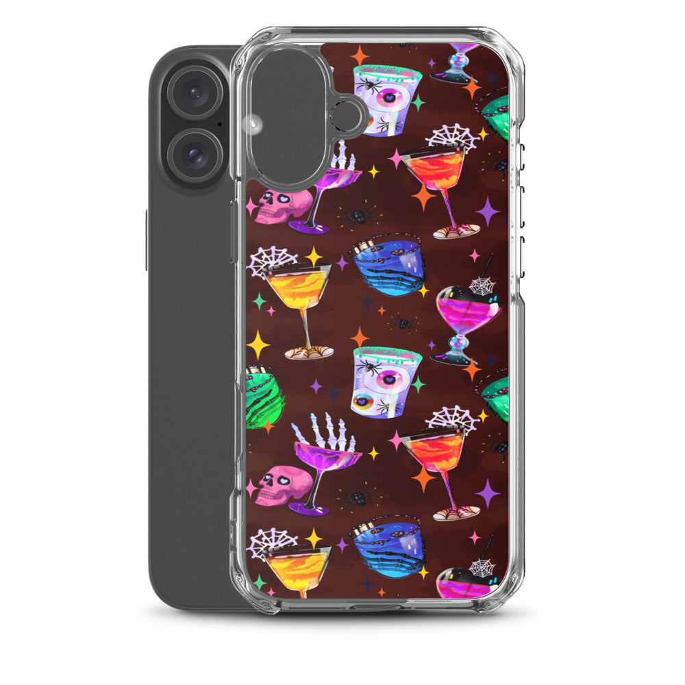 Monster Party iPhone Clear Case (Dark Sienna) - iPhone 16 Plus