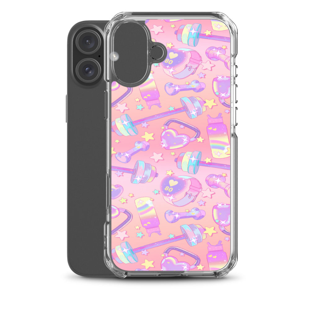 Glitter Gains iPhone Clear Case (Carnation Pink) - iPhone 16 Plus
