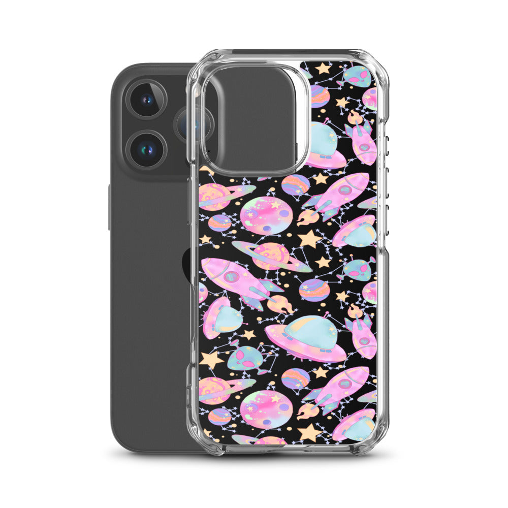 Space iPhone Clear Case (Black) - iPhone 16 Pro