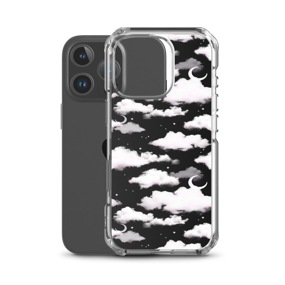 Cloudy Sky iPhone Clear Case (Black) - iPhone 16 Pro