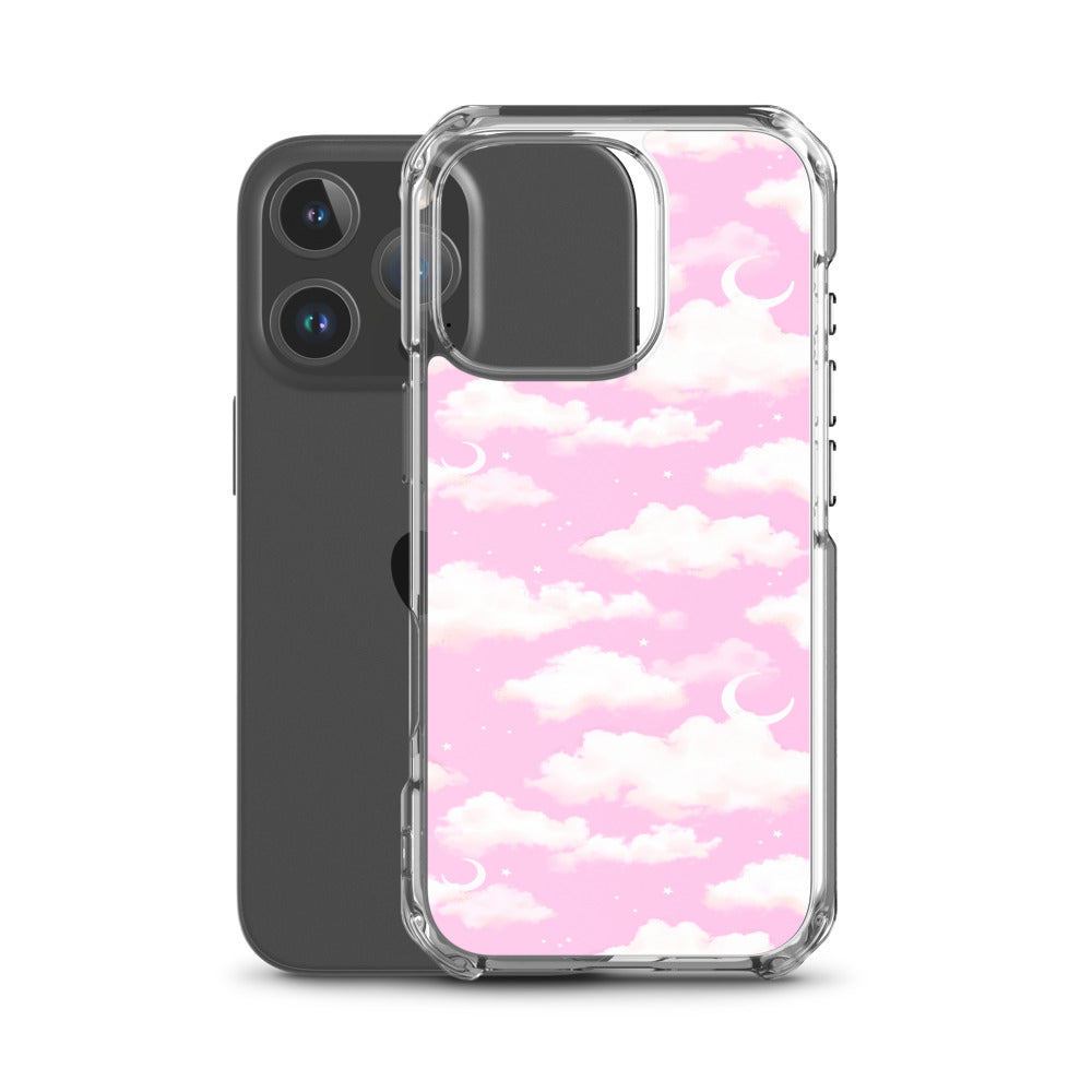 Cloudy Sky iPhone Clear Case (Pink) - iPhone 16 Pro
