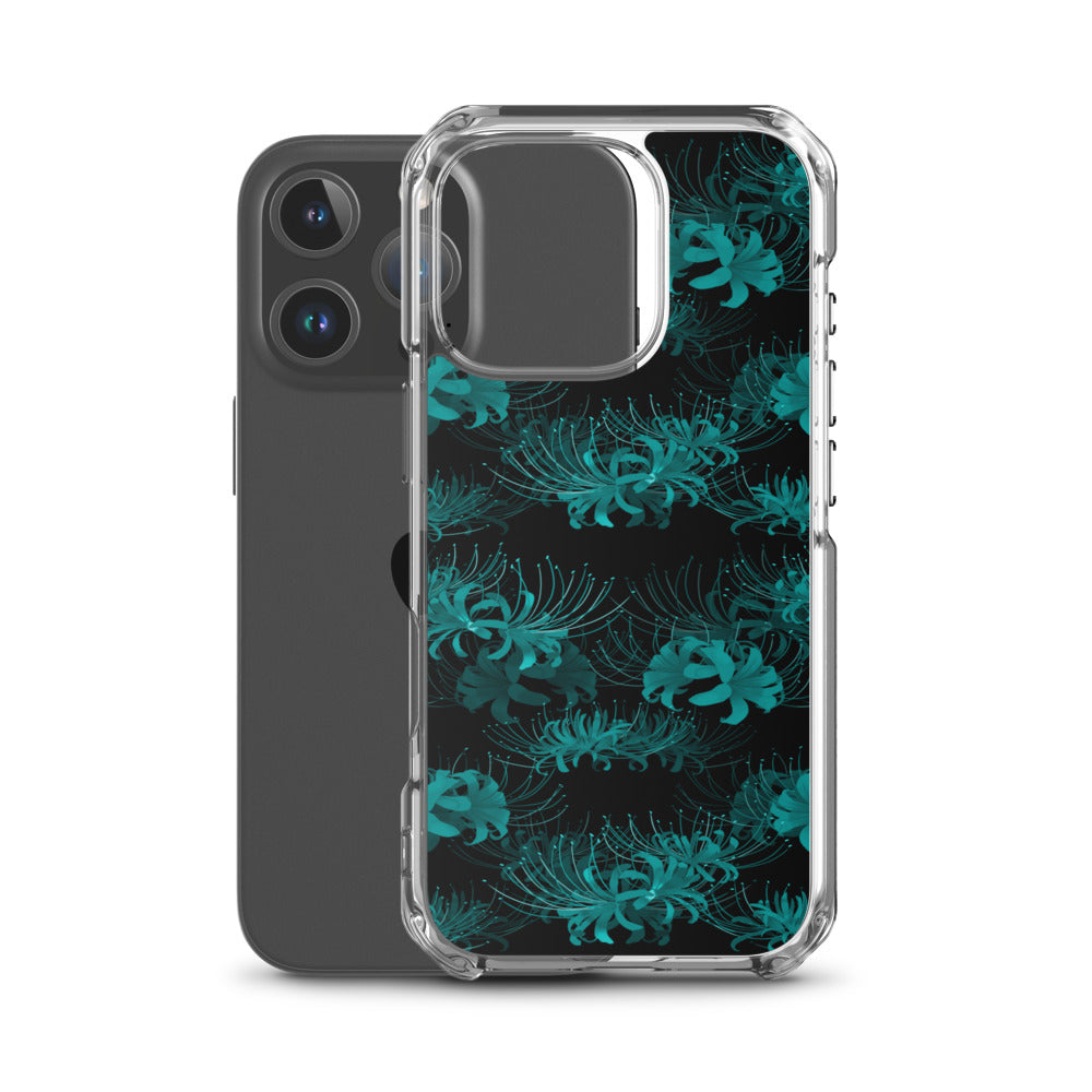 Higanbana iPhone Clear Case (Teal) - iPhone 16 Pro