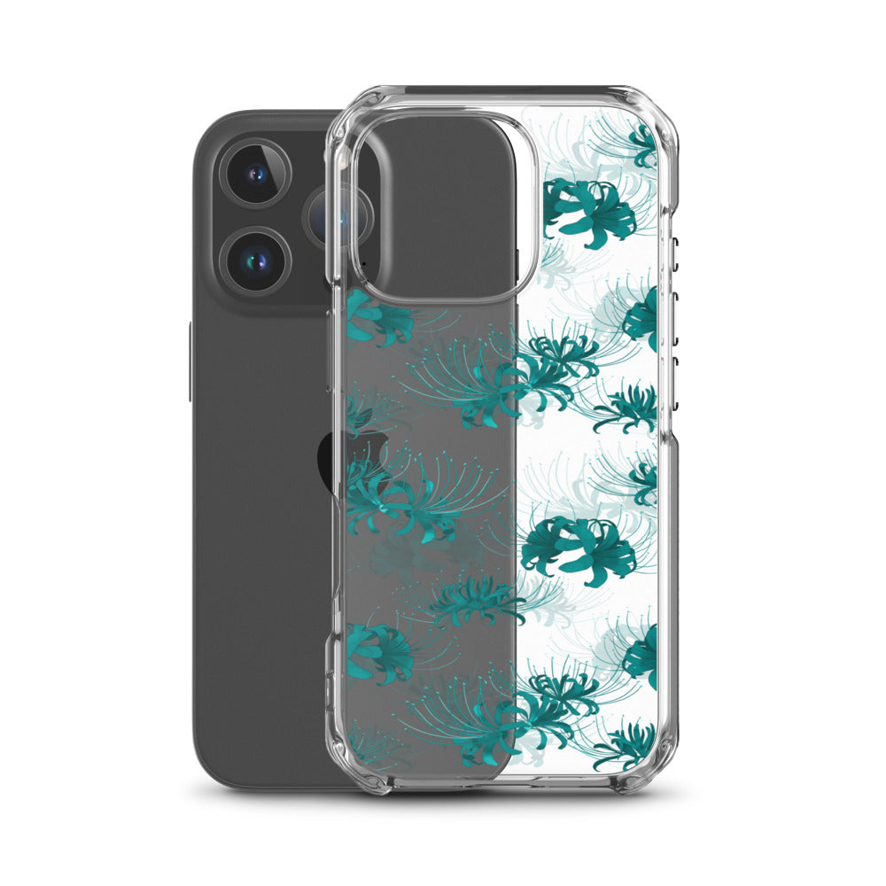 Higanbana iPhone Clear Case (Transparent Teal) - iPhone 16 Pro